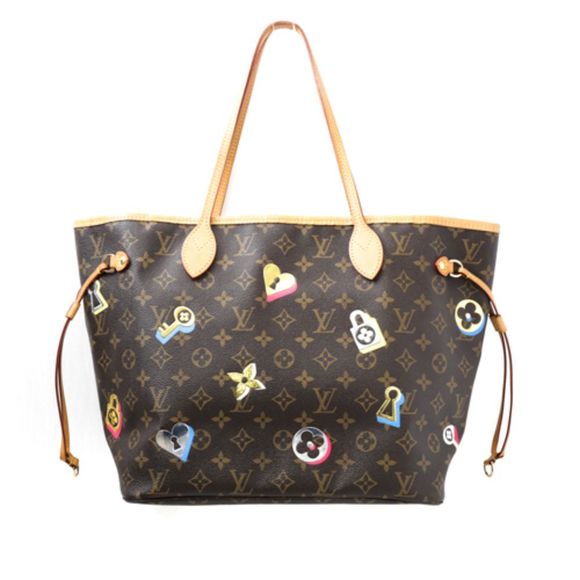 Louis Vuitton Tote Bag Neverfull Lovelock Monogram Leather Brown MM Shoulder Bag - Picture 2 of 6